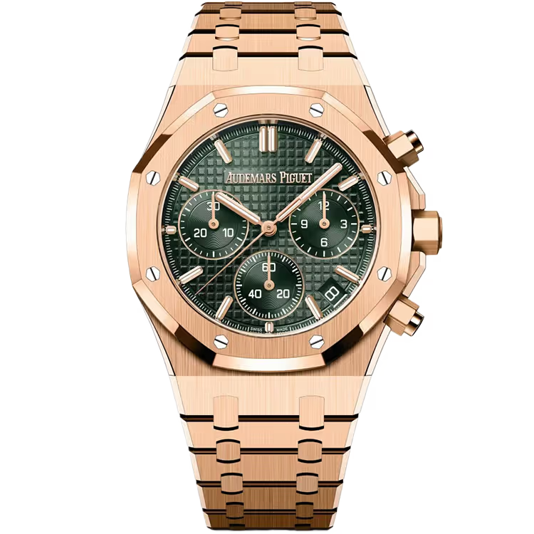 Audemars Piguet, Royal Oak, 26240OR, Green Dial, Selfwinding Chronograph, 18-Carat Pink Gold, 41 mm