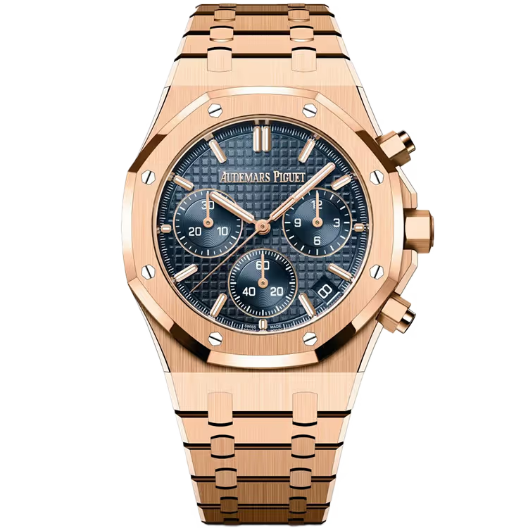 Audemars Piguet, Royal Oak, 26240OR, Blue Dial, Selfwinding Chronograph, 18-Carat Pink Gold, 41 mm