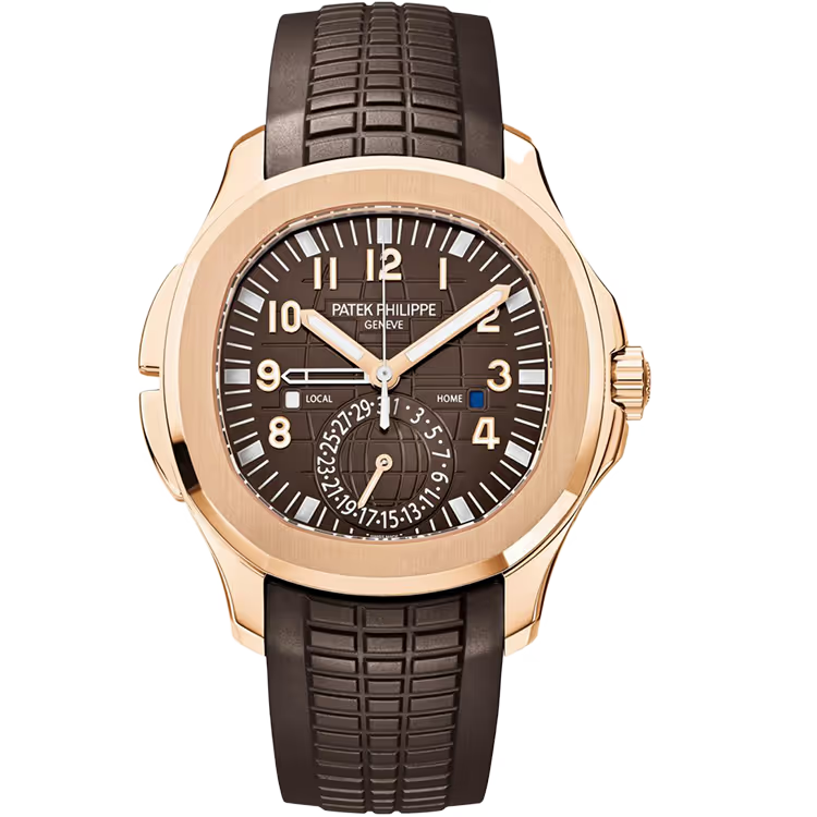 Patek Philippe Aquanaut Travel Time, 5164R-001, Brown Dial, 18 ct Rose Gold, 40.8 mm