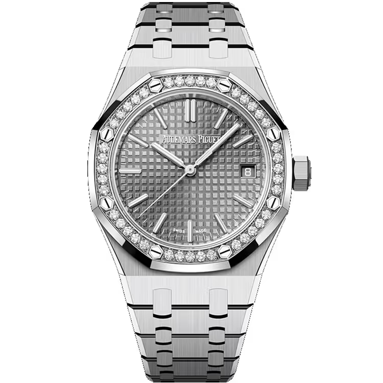 Audemars Piguet Royal Oak Selfwinding 15551ST.ZZ.1356ST.07 – Stainless Steel, Diamond-Set Bezel, Grey “Grande Tapisserie” Dial, 37 mm